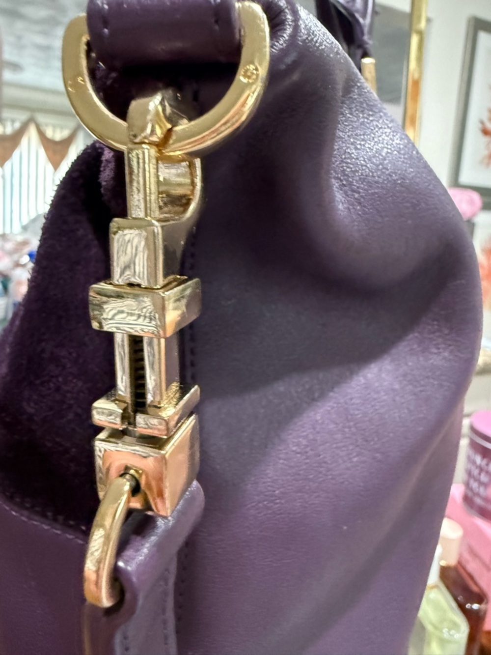 Tory Burch Natalie Satchel. 14”x 5 1/2 x 11 1/2”. Pristine Condition. Wine Color - Picture 4 of 11